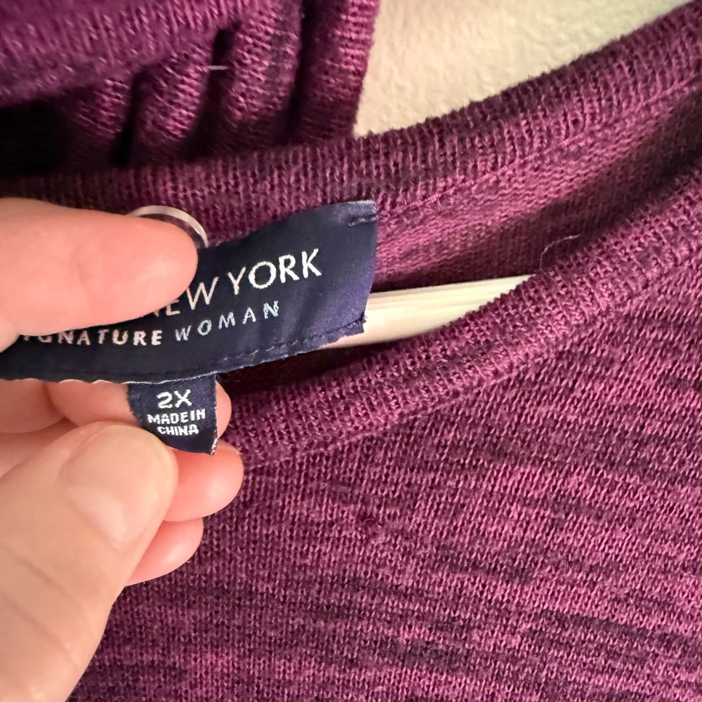 New York & Company Rich Purple Cowl Neck Sweater
